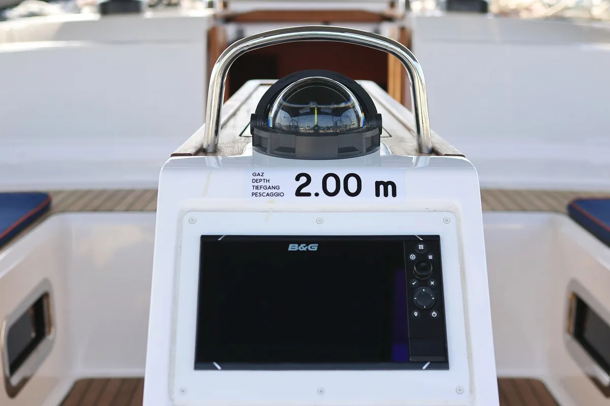 Cockpit of Summer Jazz, a Bavaria Cruiser 46 sailboat at Biograd na Moru, Croatia