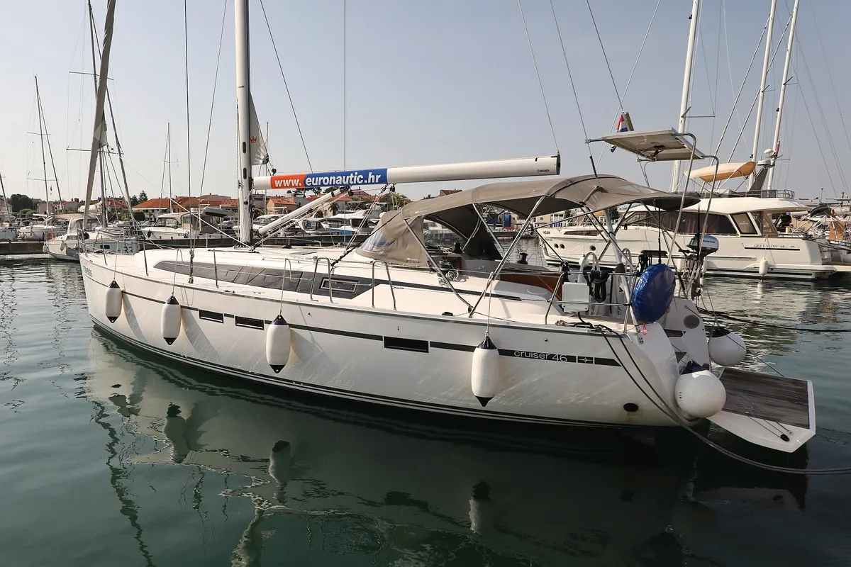 Exterior view of Summer Jazz, a Bavaria Cruiser 46 sailboat at Biograd na Moru, Croatia