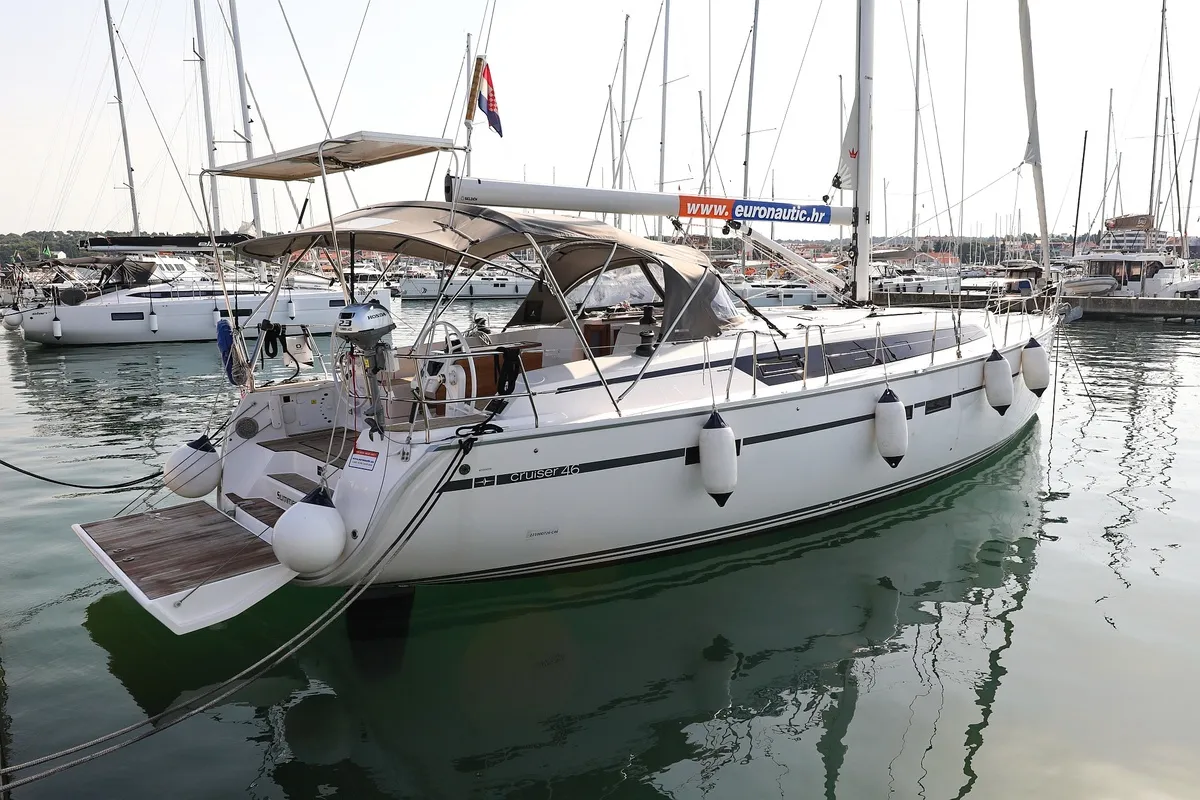 Exterior view of Summer Jazz, a Bavaria Cruiser 46 sailboat at Biograd na Moru, Croatia
