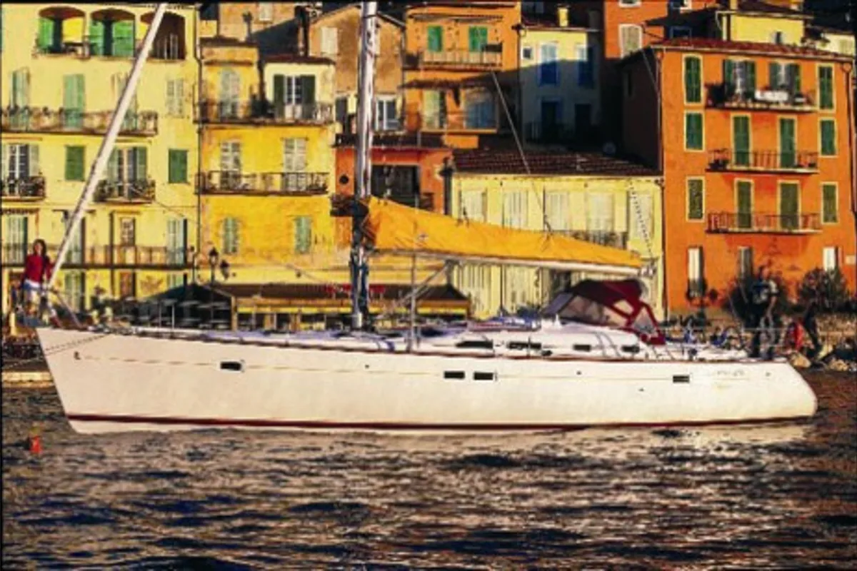 Exterior view of Chrysa M, a Beneteau Oceanis Clipper 473 sailboat at Municipal Unit of Lefkada, Greece
