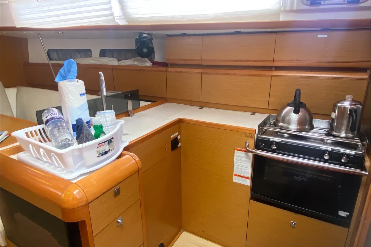 Galley of Sir Galahad II, a Jeanneau Sun Odyssey 409 sailboat at Road Town, British Virgin Islands