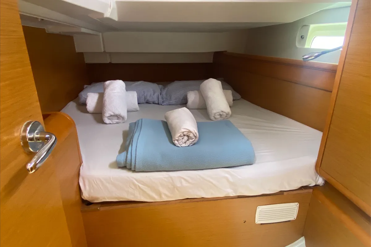 Cabin on Sir Galahad II, a Jeanneau Sun Odyssey 409 sailboat at Road Town, British Virgin Islands