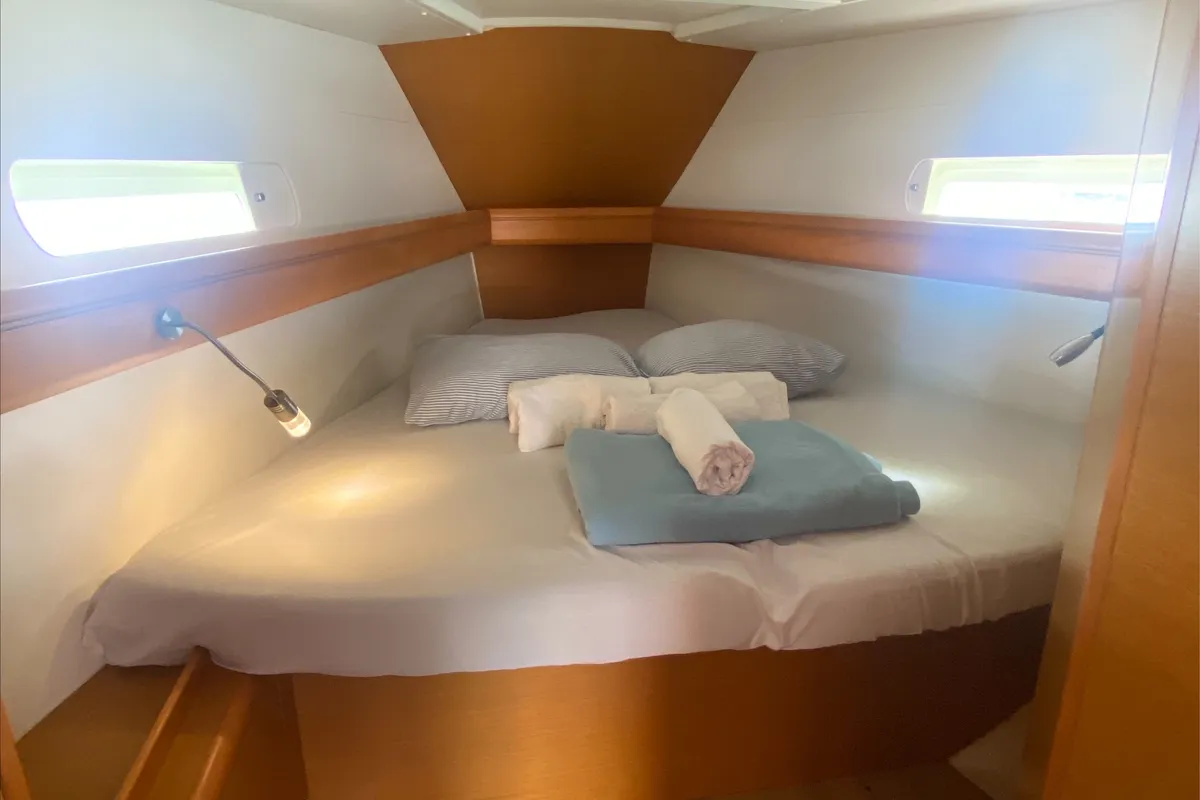 Cabin on Sir Galahad II, a Jeanneau Sun Odyssey 409 sailboat at Road Town, British Virgin Islands