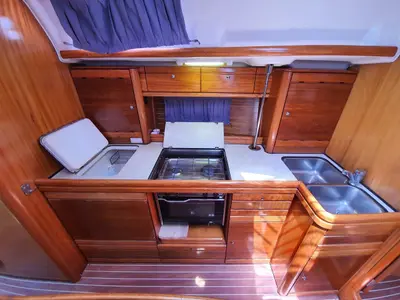 Galley of Diana, a Bavaria 39 Cruiser sailboat at Mai Khao, Thailand