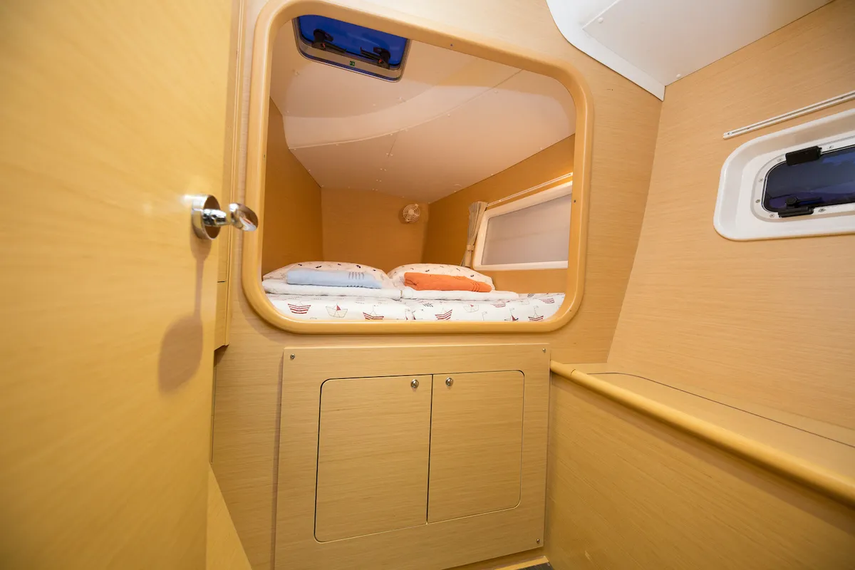 Cabin on Lagoon 380, a catamaran at Fethiye, Turkey
