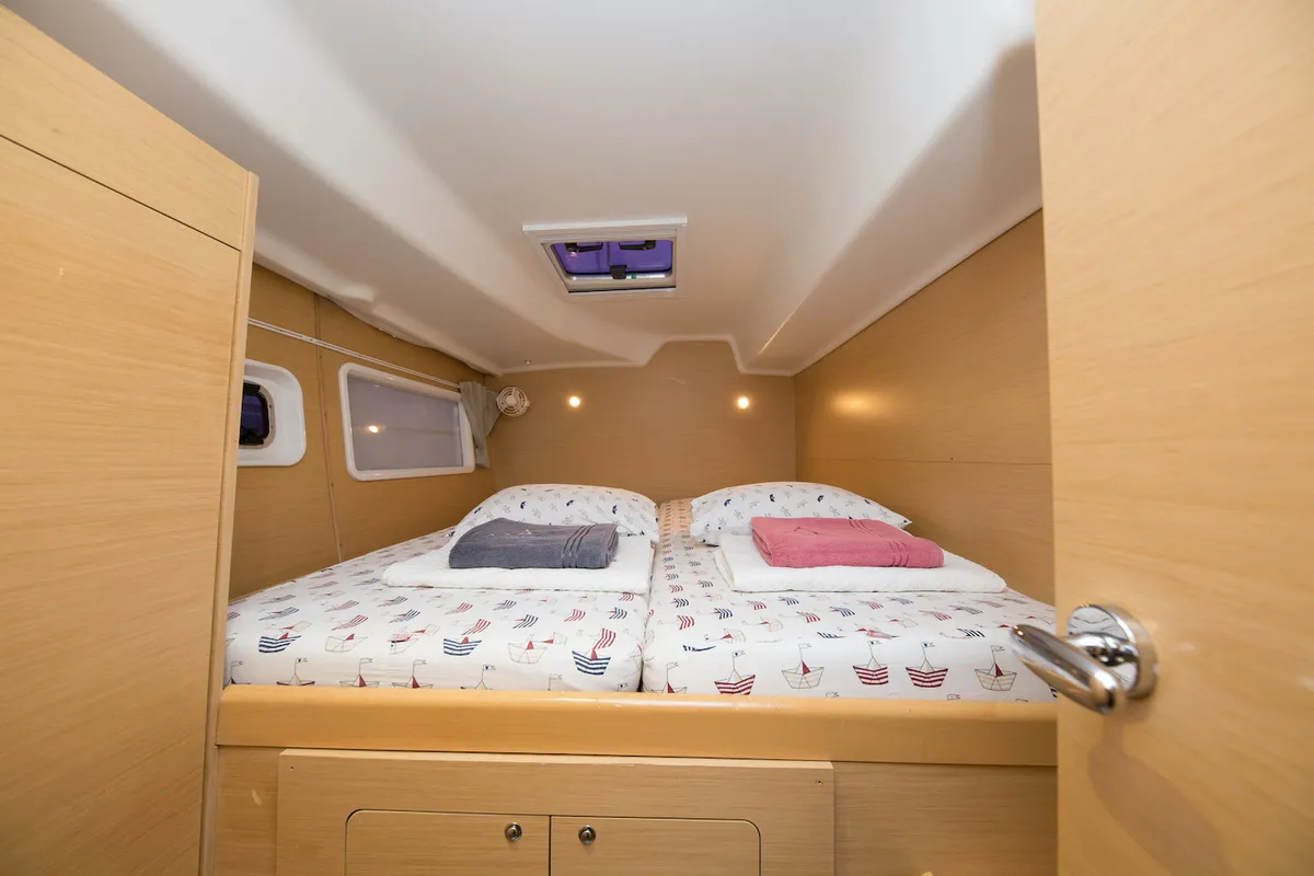 Cabin on Lagoon 380, a catamaran at Fethiye, Turkey