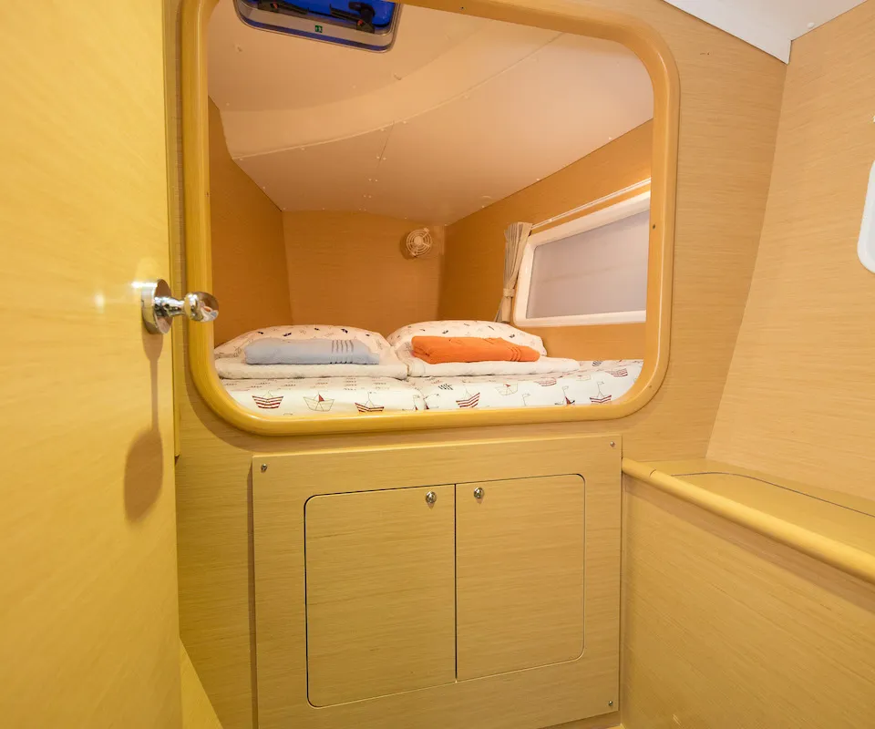 Cabin on Lagoon 380, a catamaran at Fethiye, Turkey