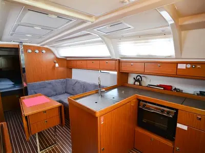 Galley of Kedi, a Bavaria Cruiser 37 sailboat at Fethiye, Turkey