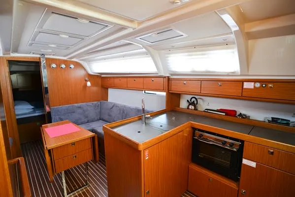 Galley of Kedi, a Bavaria Cruiser 37 sailboat at Fethiye, Turkey