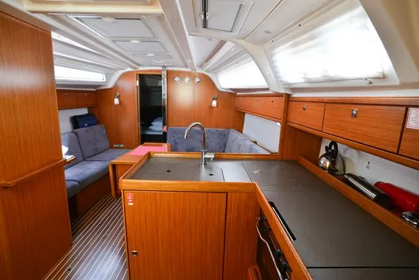 Galley of Kedi, a Bavaria Cruiser 37 sailboat at Fethiye, Turkey