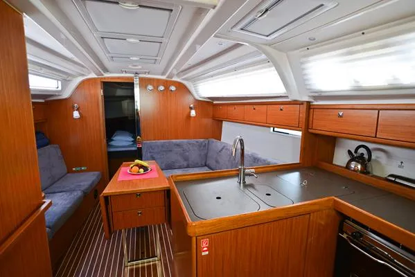 Galley of Kedi, a Bavaria Cruiser 37 sailboat at Fethiye, Turkey