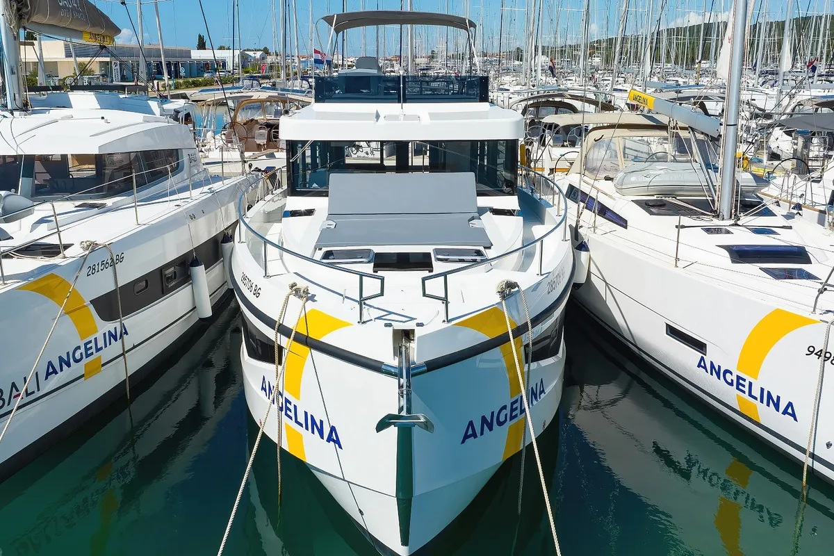 Exterior view of Time Out, a Cobra Yachts Seamaster 45 motor yacht at Općina Sukošan, Croatia