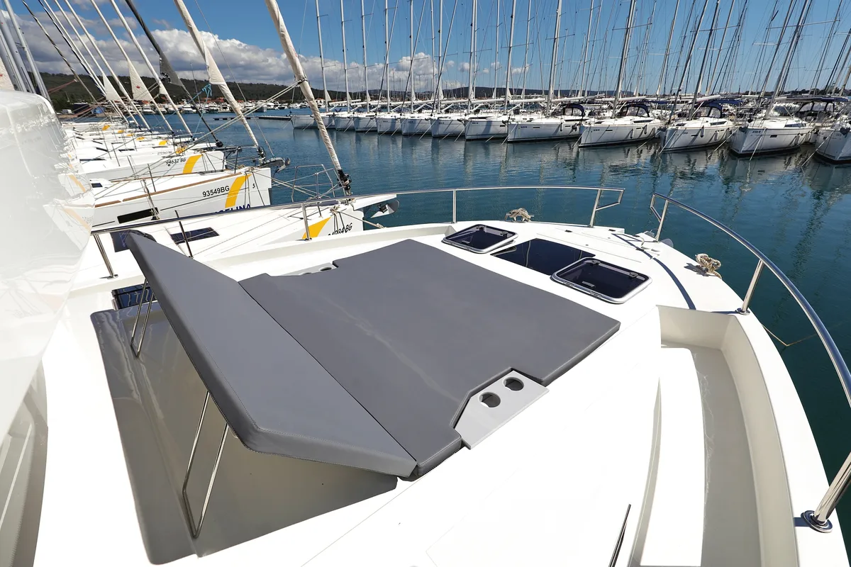 Deck of Time Out, a Cobra Yachts Seamaster 45 motor yacht at Općina Sukošan, Croatia