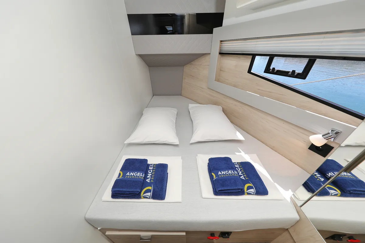 Cabin on Time Out, a Cobra Yachts Seamaster 45 motor yacht at Općina Sukošan, Croatia