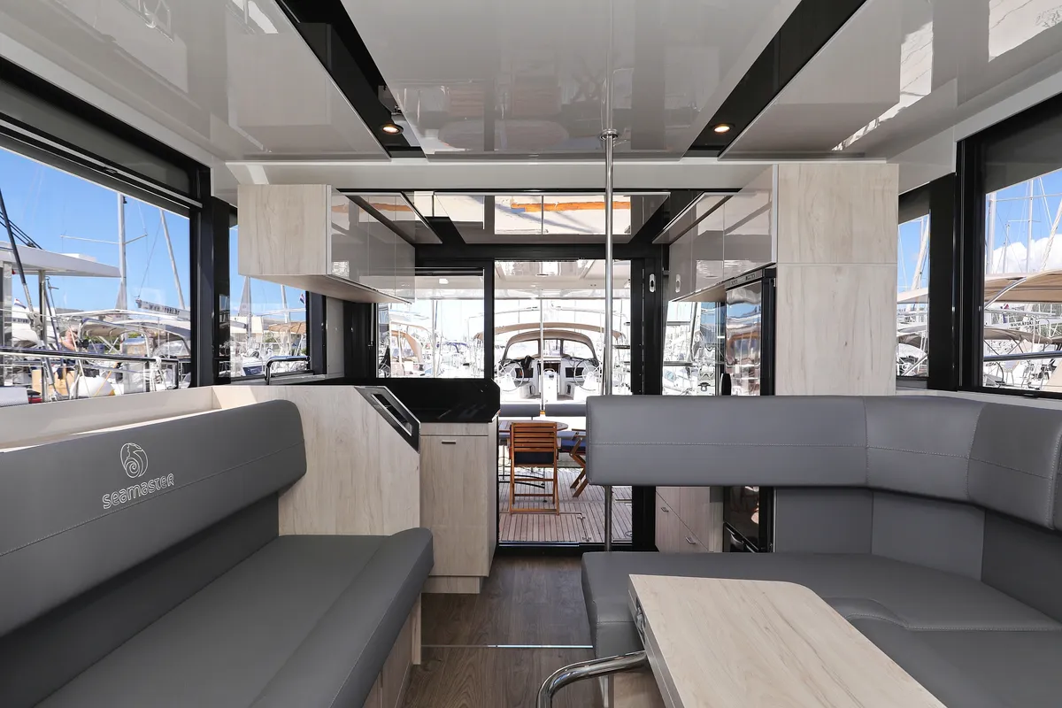 Salon of Time Out, a Cobra Yachts Seamaster 45 motor yacht at Općina Sukošan, Croatia