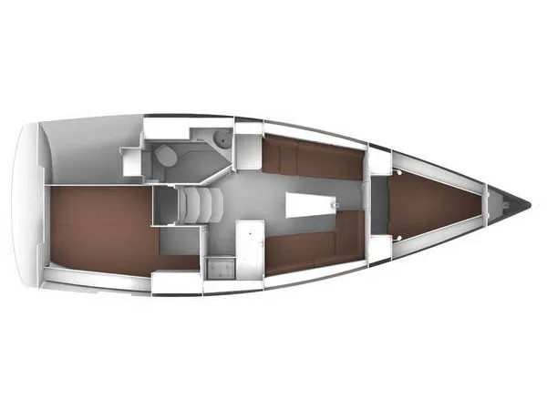 Floor plan of (1682 BG), a Bavaria 33 Cruiser sailboat at Grad Biograd na Moru, Croatia