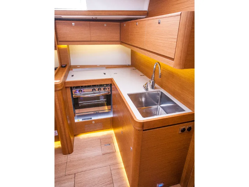 Galley of MALIN (owner version, new sails 2024., air condition, generator), a Dufour 460 Grand Large sailboat at Primošten,…