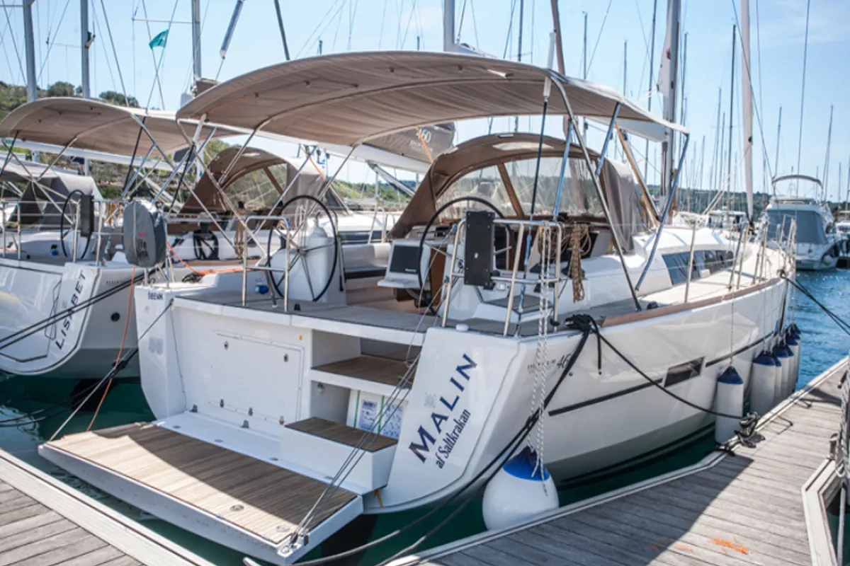 Exterior view of MALIN (owner version, new sails 2024., air condition, generator), a Dufour 460 Grand Large sailboat at Prim…