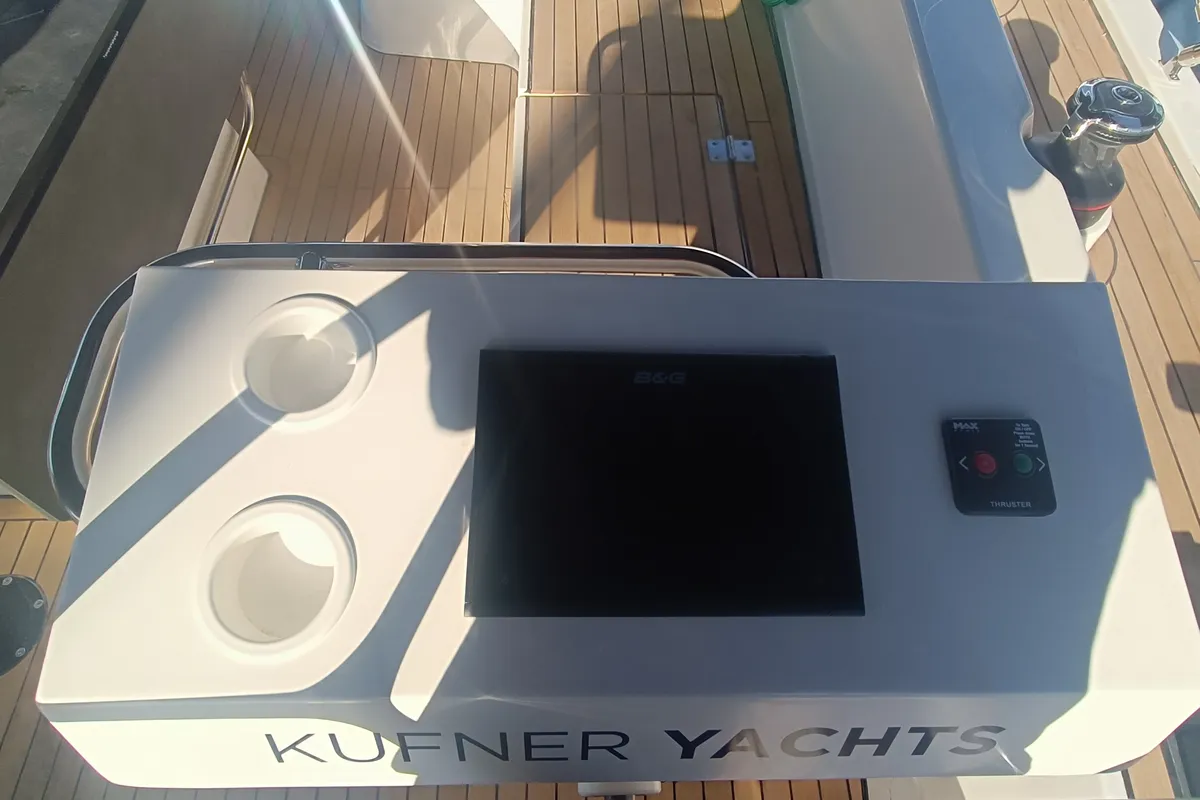 Cockpit of Dona, a D&D Kufner 50 sailboat at Punat, Croatia