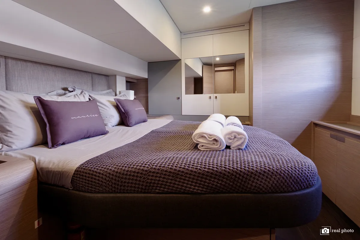 Cabin on Fountaine Pajot Samana 59, a catamaran at Cannigione, Italy