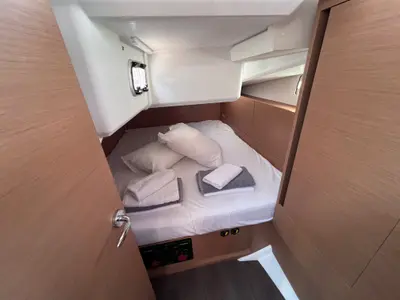 Cabin on Elisabeth II, a Jeanneau Sun Odyssey 440 sailboat at Volos Municipality, Greece