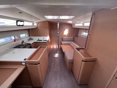 Salon of Elisabeth II, a Jeanneau Sun Odyssey 440 sailboat at Volos Municipality, Greece