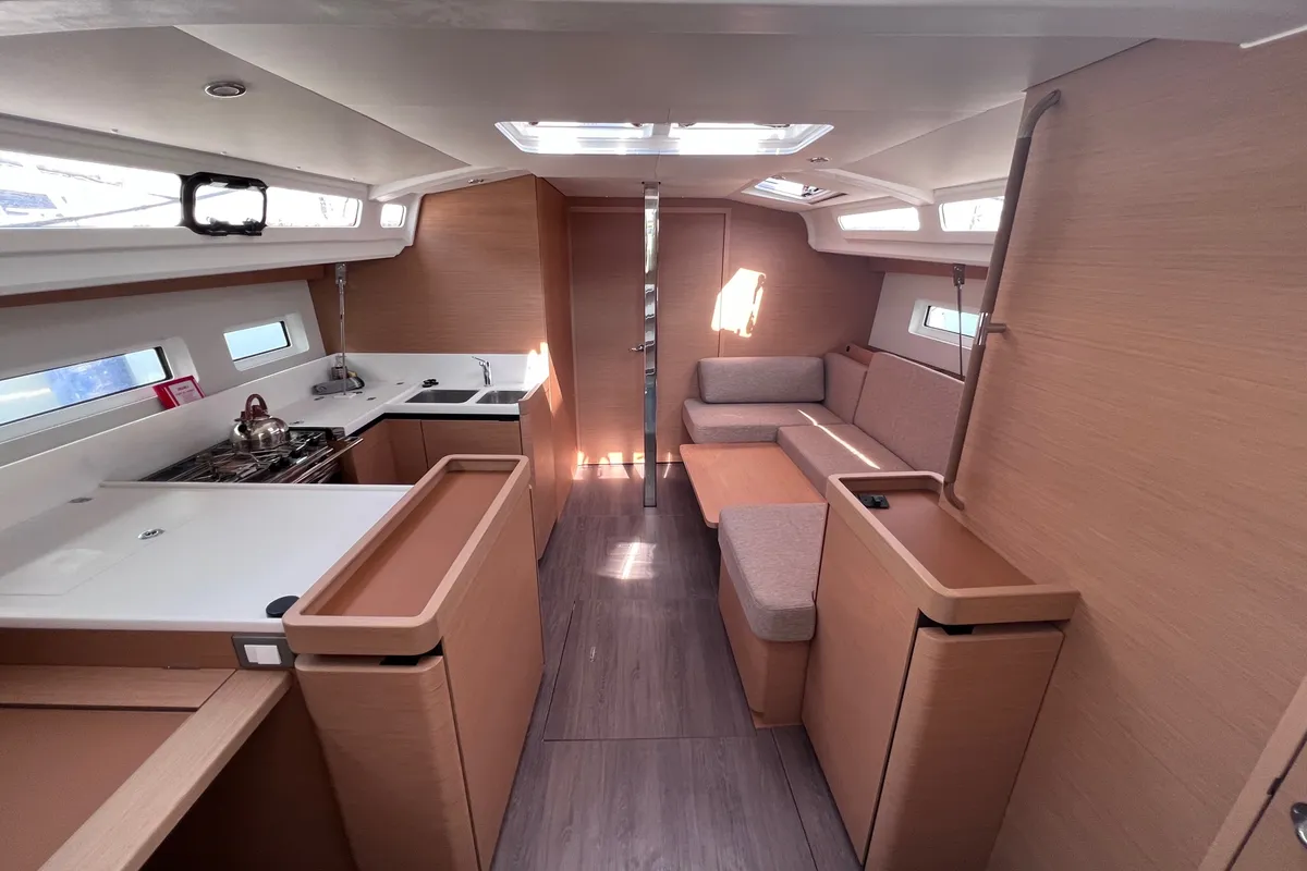Salon of Elisabeth II, a Jeanneau Sun Odyssey 440 sailboat at Volos Municipality, Greece