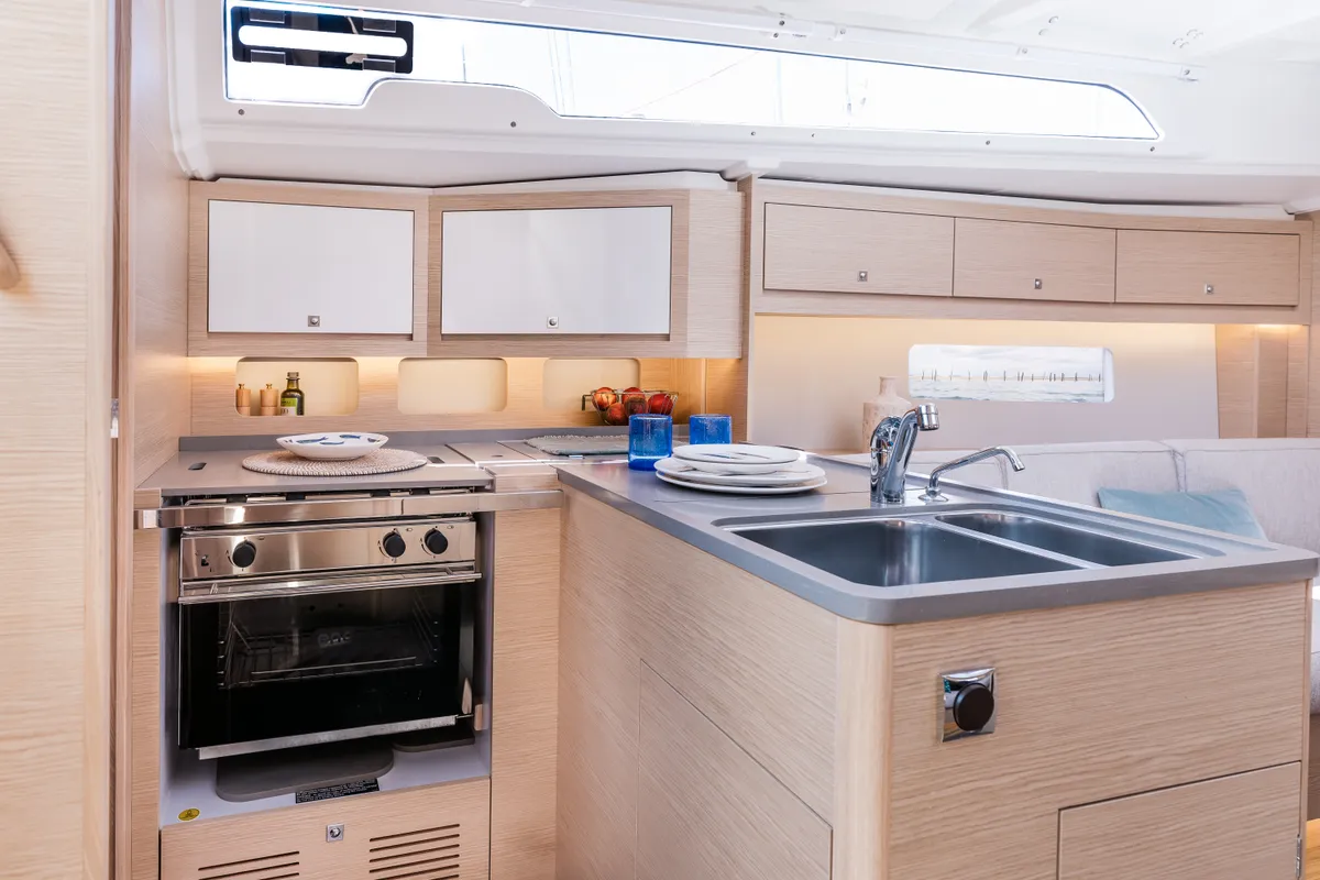 Galley of Sunsail 37.3 Premium, a Dufour 37 sailboat at Municipal Unit of Lefkada, Greece