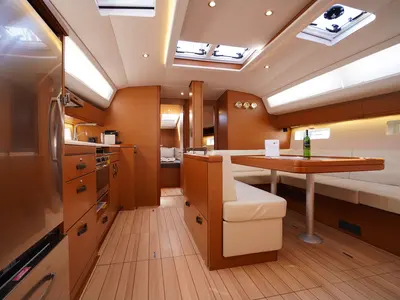 Galley of Cappuccino Due, a Jeanneau 54 sailboat at Marmaris, Turkey