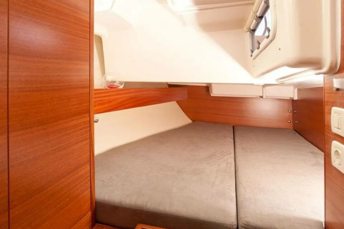 Cabin on Race Dog, a AD Boats Salona 41 sailboat at Marmaris, Turkey