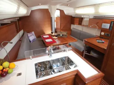 Galley of Race Dog, a AD Boats Salona 41 sailboat at Marmaris, Turkey