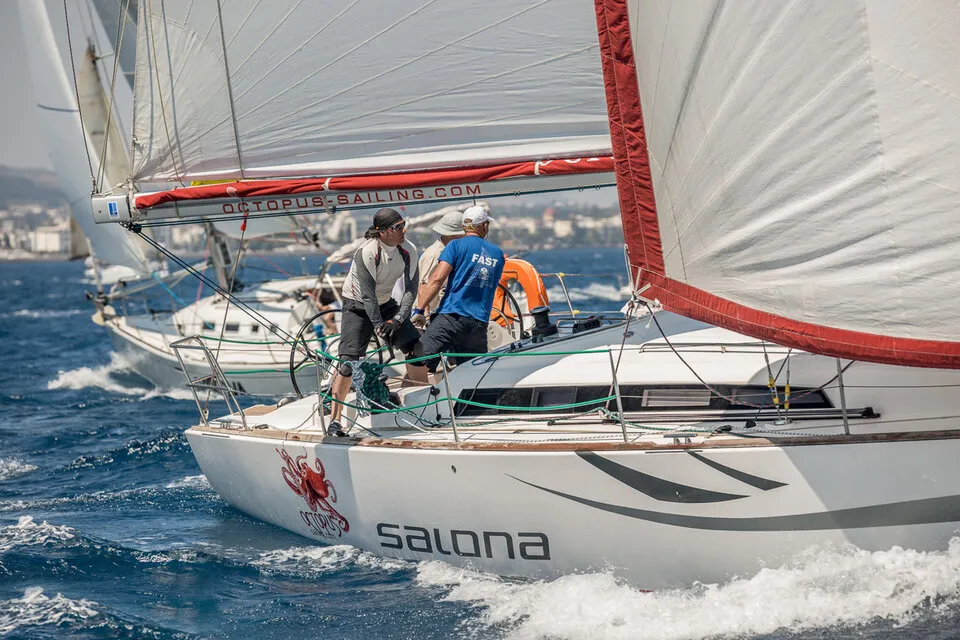 Exterior view of Race Dog, a AD Boats Salona 41 sailboat at Marmaris, Turkey