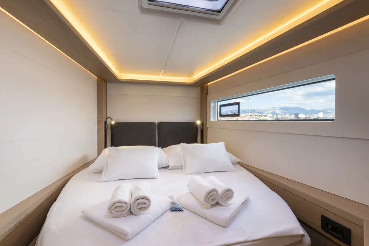 Cabin on Skyfall, a Lagoon 46 catamaran at Split, Croatia