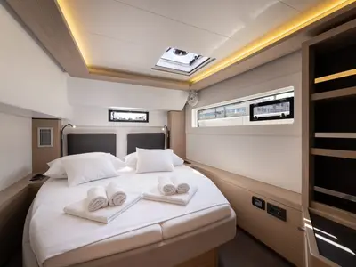 Cabin on Skyfall, a Lagoon 46 catamaran at Split, Croatia
