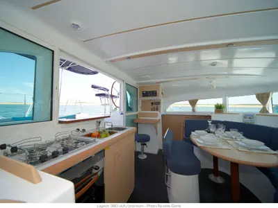 Galley of Naos, a Lagoon 380 catamaran at Olbia, Italy