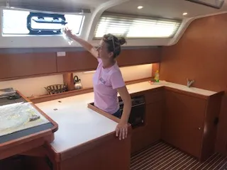 Galley of My Way One, a Bavaria Cruiser 51 sailboat at Sukošan, Croatia