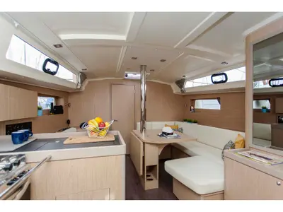 Salon of Free, a Beneteau Oceanis 41.1 sailboat at Municipal Unit of Lefkada, Greece
