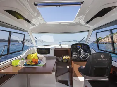 Salon of Merry Fisher 795, a Jeanneau Merry Fisher 795 motorboat at Grad Trogir, Croatia
