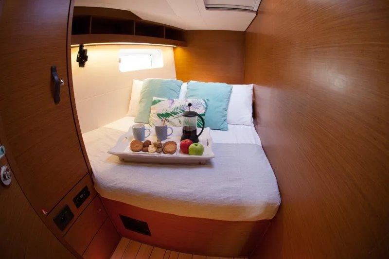 Cabin on Pelagic Sail, a Jeanneau 54 sailboat at Ellomenos, Greece
