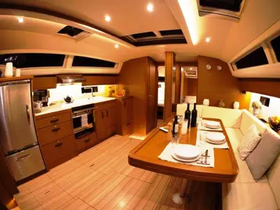 Salon of Pelagic Sail, a Jeanneau 54 sailboat at Ellomenos, Greece