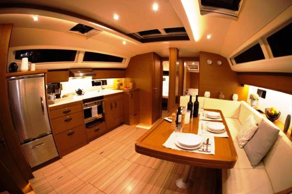 Salon of Pelagic Sail, a Jeanneau 54 sailboat at Ellomenos, Greece