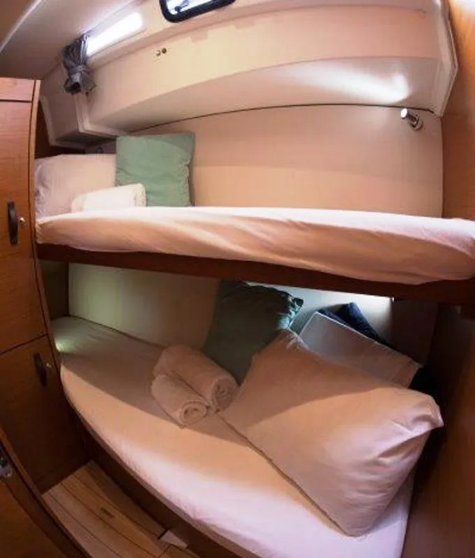 Cabin on Pelagic Sail, a Jeanneau 54 sailboat at Ellomenos, Greece