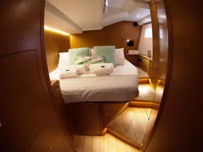 Cabin on Pelagic Sail, a Jeanneau 54 sailboat at Ellomenos, Greece