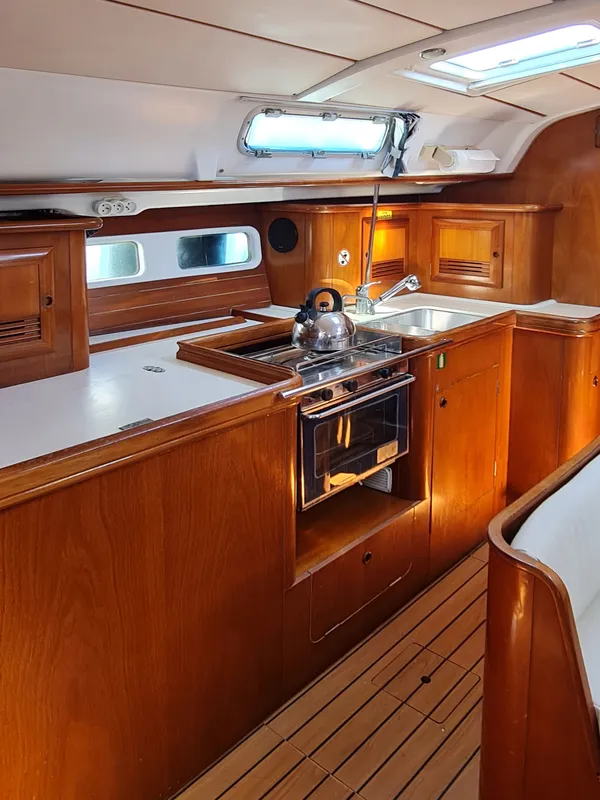Galley of Erika, a Beneteau Oceanis 411 sailboat at Volos Municipality, Greece