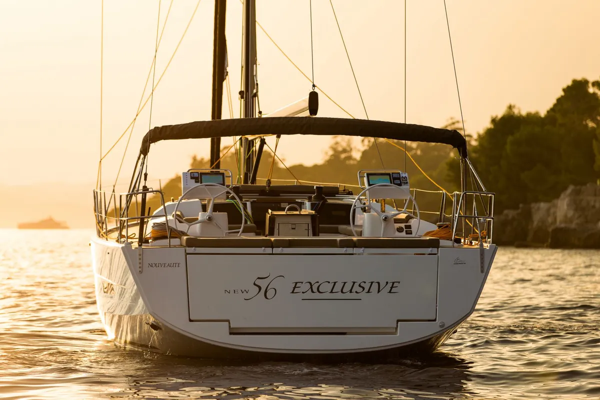 Deck of INVICTUS, a Dufour 56 Exclusive sailboat at Capo d'Orlando, Italy