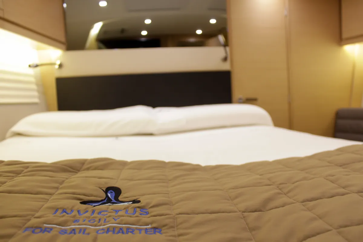 Cabin on INVICTUS, a Dufour 56 Exclusive sailboat at Capo d'Orlando, Italy