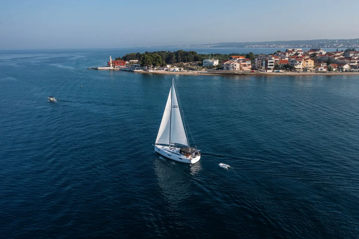 Exterior view of Amaretto, a Elan Impression 45 sailboat at Zadar, Croatia