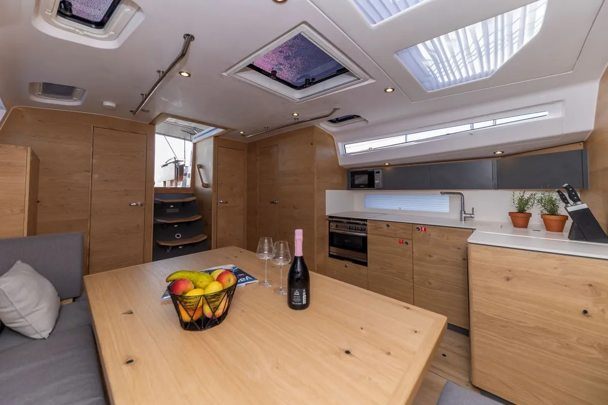 Salon of Amaretto, a Elan Impression 45 sailboat at Zadar, Croatia