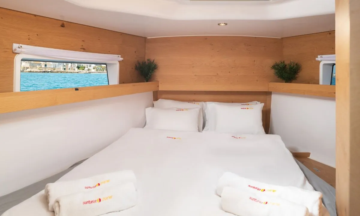 Cabin on Amaretto, a Elan Impression 45 sailboat at Zadar, Croatia