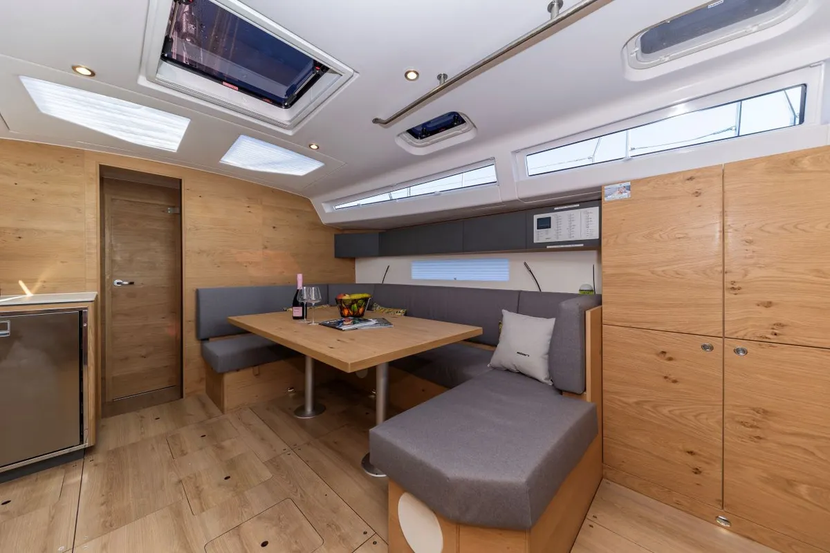 Salon of Amaretto, a Elan Impression 45 sailboat at Zadar, Croatia
